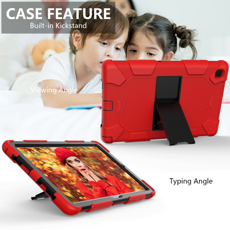 For Samsung Galaxy Tab A7 (2020) T500/T505 Shockproof Two-Color Silicone Protective Case with Holder