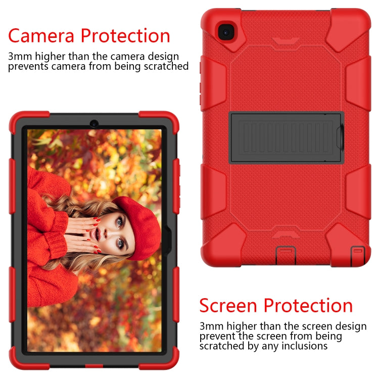 For Samsung Galaxy Tab A7 (2020) T500/T505 Shockproof Two-Color Silicone Protective Case with Holder