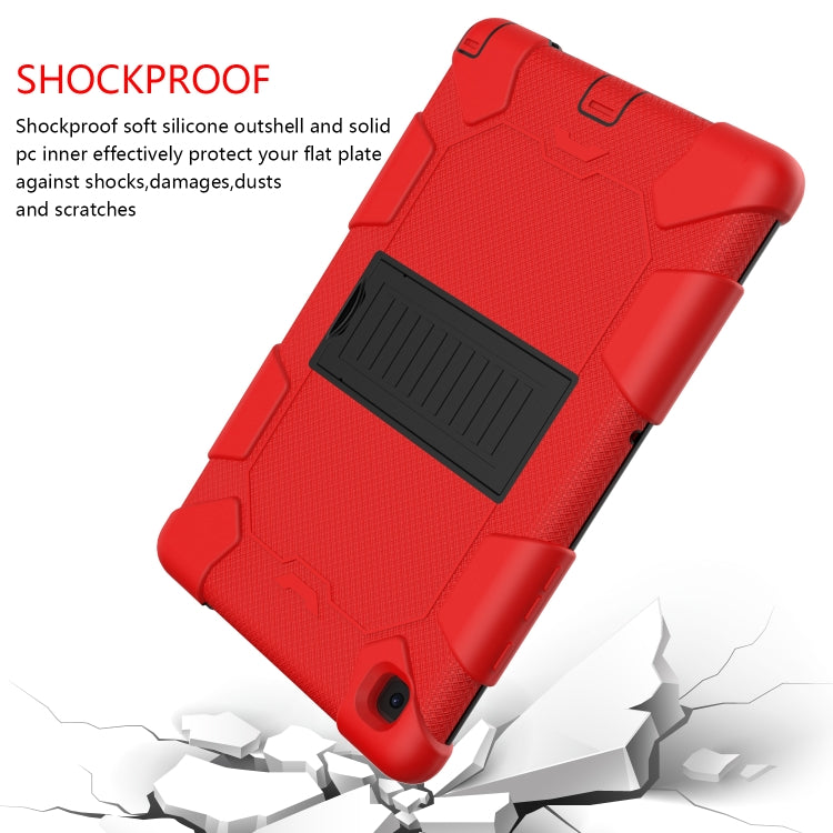 For Samsung Galaxy Tab A7 (2020) T500/T505 Shockproof Two-Color Silicone Protective Case with Holder