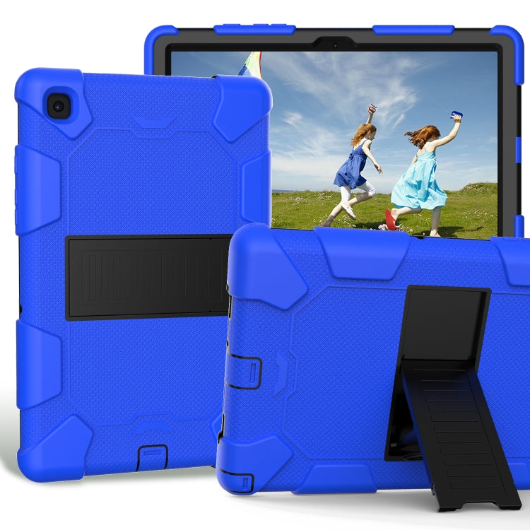 For Samsung Galaxy Tab A7 (2020) T500/T505 Shockproof Two-Color Silicone Protective Case with Holder