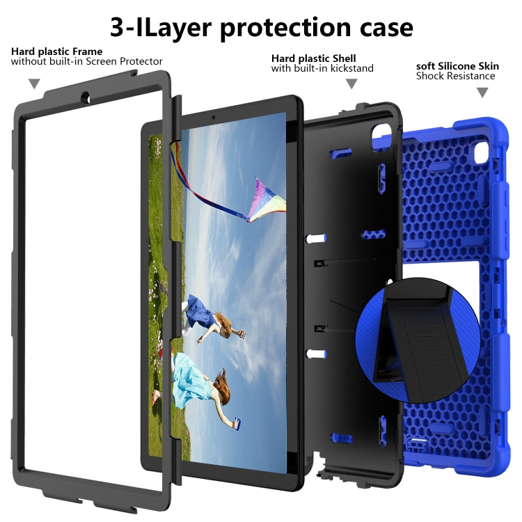For Samsung Galaxy Tab A7 (2020) T500/T505 Shockproof Two-Color Silicone Protective Case with Holder