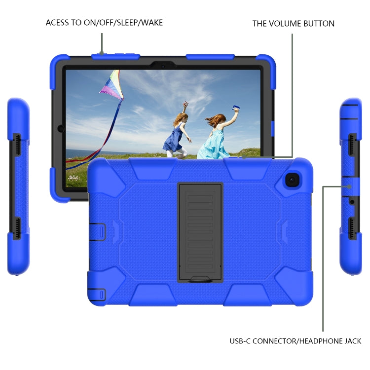 For Samsung Galaxy Tab A7 (2020) T500/T505 Shockproof Two-Color Silicone Protective Case with Holder