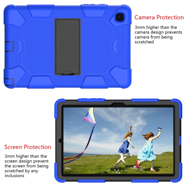 For Samsung Galaxy Tab A7 (2020) T500/T505 Shockproof Two-Color Silicone Protective Case with Holder