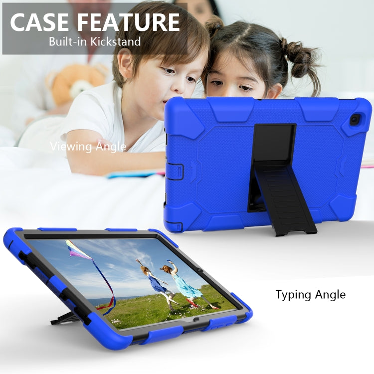 For Samsung Galaxy Tab A7 (2020) T500/T505 Shockproof Two-Color Silicone Protective Case with Holder