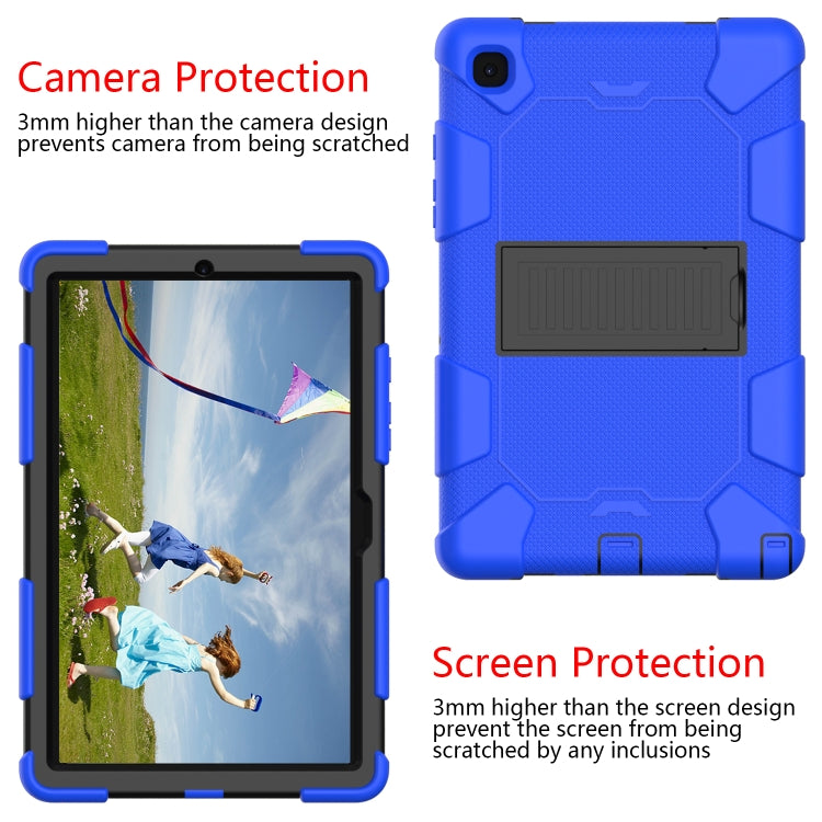 For Samsung Galaxy Tab A7 (2020) T500/T505 Shockproof Two-Color Silicone Protective Case with Holder