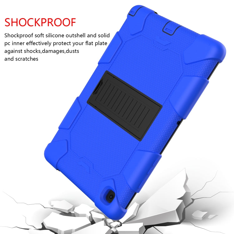 For Samsung Galaxy Tab A7 (2020) T500/T505 Shockproof Two-Color Silicone Protective Case with Holder