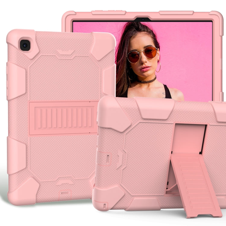 For Samsung Galaxy Tab A7 (2020) T500/T505 Shockproof Two-Color Silicone Protective Case with Holder