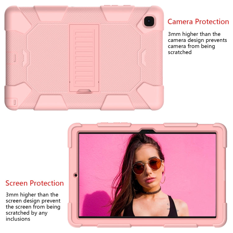 For Samsung Galaxy Tab A7 (2020) T500/T505 Shockproof Two-Color Silicone Protective Case with Holder
