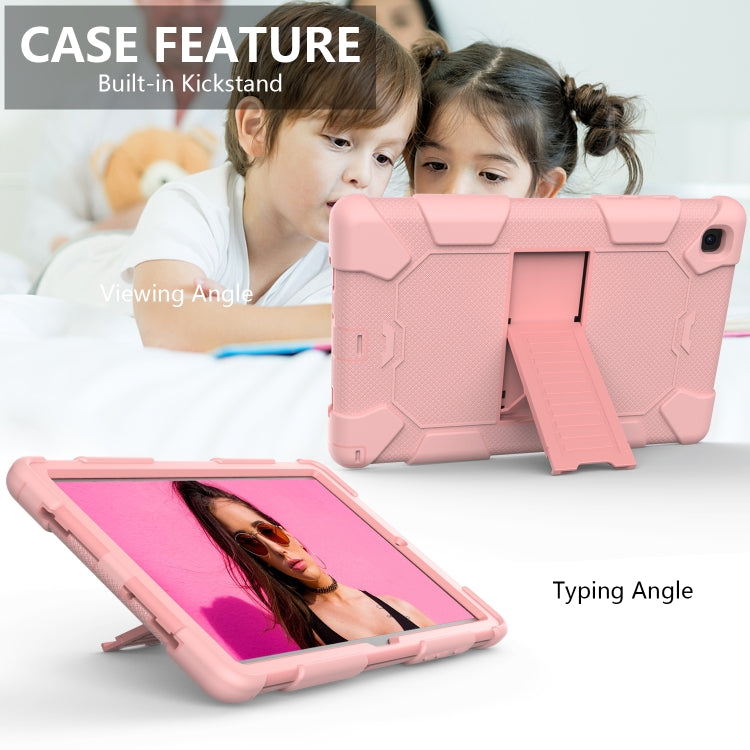 For Samsung Galaxy Tab A7 (2020) T500/T505 Shockproof Two-Color Silicone Protective Case with Holder
