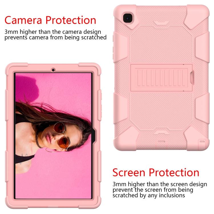 For Samsung Galaxy Tab A7 (2020) T500/T505 Shockproof Two-Color Silicone Protective Case with Holder