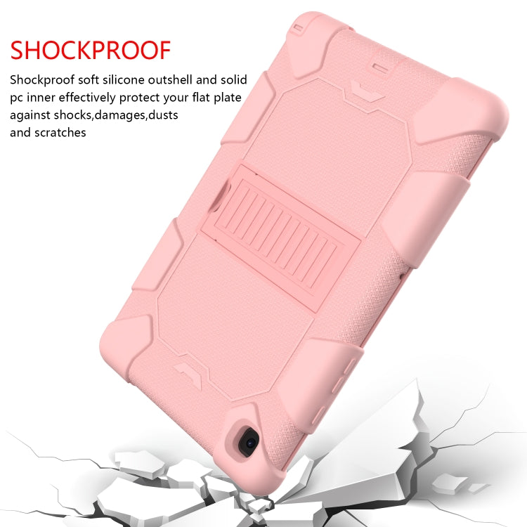 For Samsung Galaxy Tab A7 (2020) T500/T505 Shockproof Two-Color Silicone Protective Case with Holder