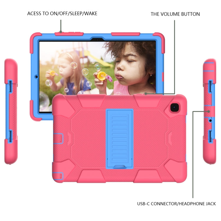 For Samsung Galaxy Tab A7 (2020) T500/T505 Shockproof Two-Color Silicone Protective Case with Holder