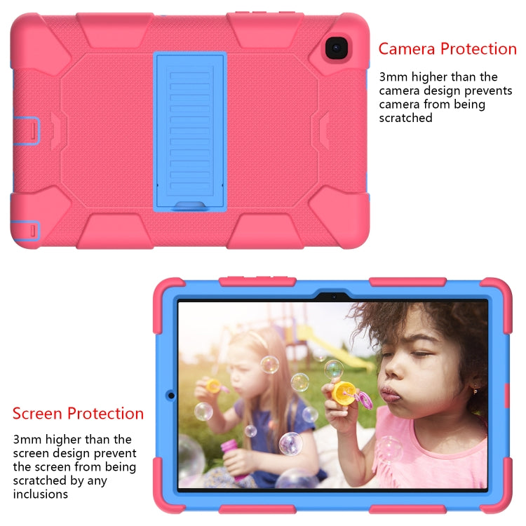 For Samsung Galaxy Tab A7 (2020) T500/T505 Shockproof Two-Color Silicone Protective Case with Holder