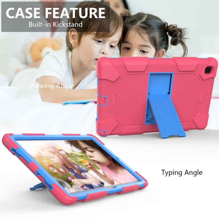 For Samsung Galaxy Tab A7 (2020) T500/T505 Shockproof Two-Color Silicone Protective Case with Holder