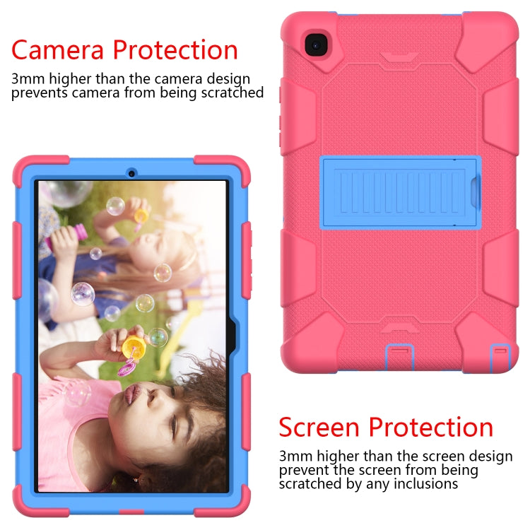 For Samsung Galaxy Tab A7 (2020) T500/T505 Shockproof Two-Color Silicone Protective Case with Holder