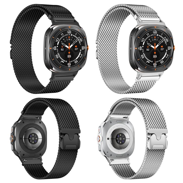 For Samsung Galaxy Watch Ultra / Ultra 2025 xDfind Milanese Parachute Buckle Stainless Steel Watch Band
