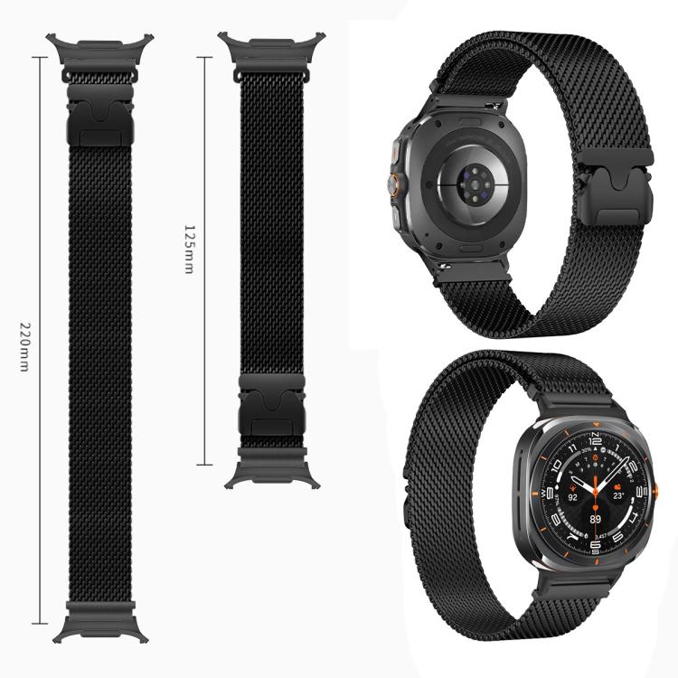 For Samsung Galaxy Watch Ultra / Ultra 2025 xDfind Milanese Parachute Buckle Stainless Steel Watch Band