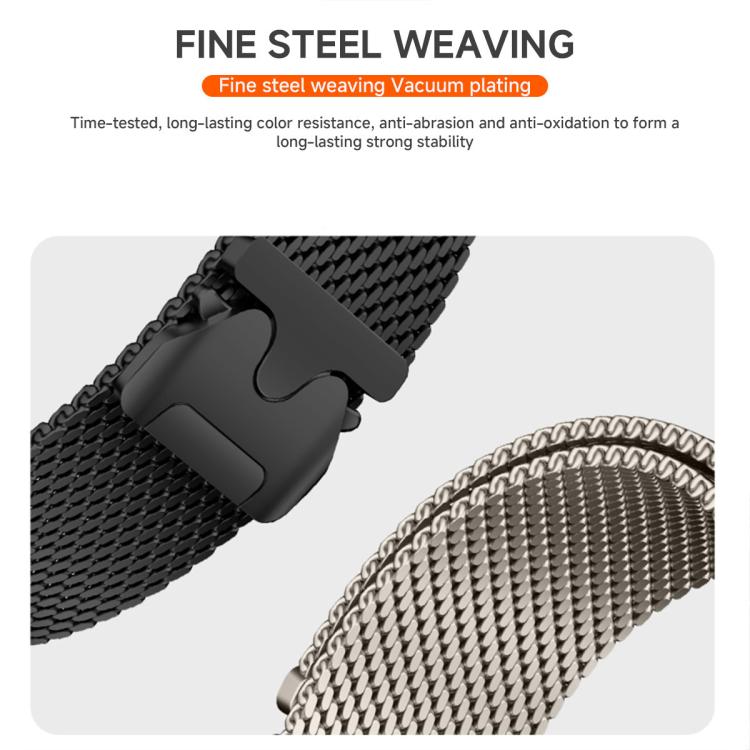 For Samsung Galaxy Watch Ultra / Ultra 2025 xDfind Milanese Parachute Buckle Stainless Steel Watch Band