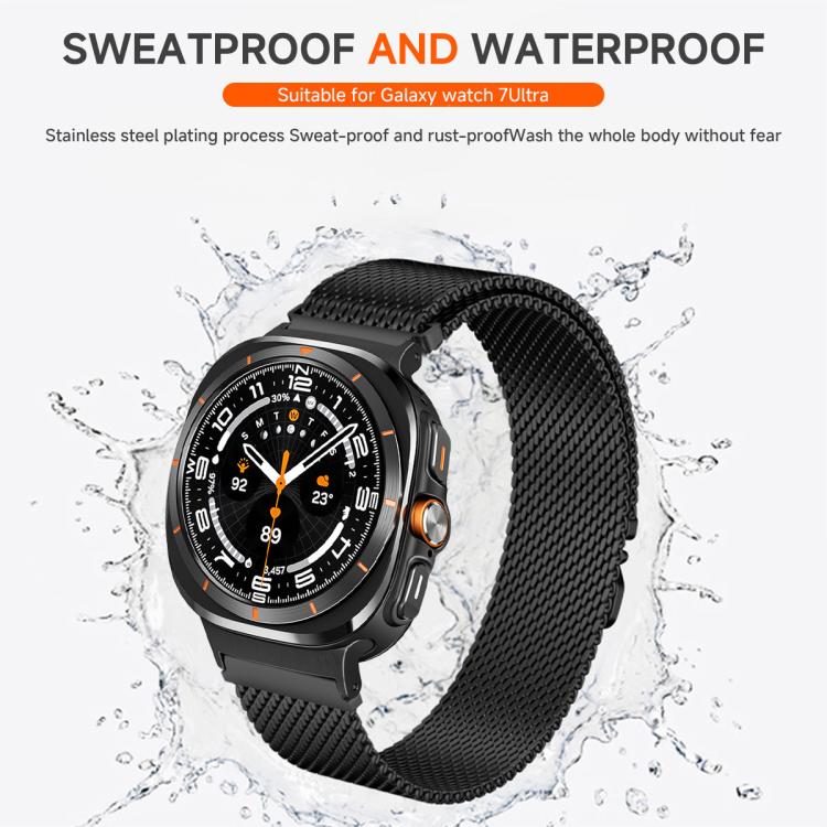For Samsung Galaxy Watch Ultra / Ultra 2025 xDfind Milanese Parachute Buckle Stainless Steel Watch Band