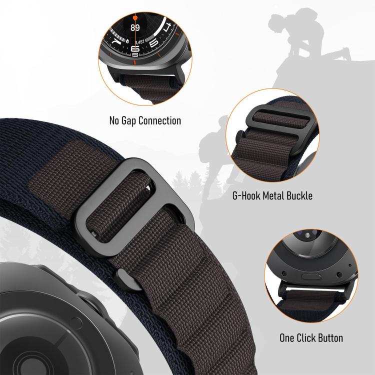 For Samsung Galaxy Watch Ultra 47mm / Ultra 2025 xDfind Black Buckle Loop Nylon Watch Band