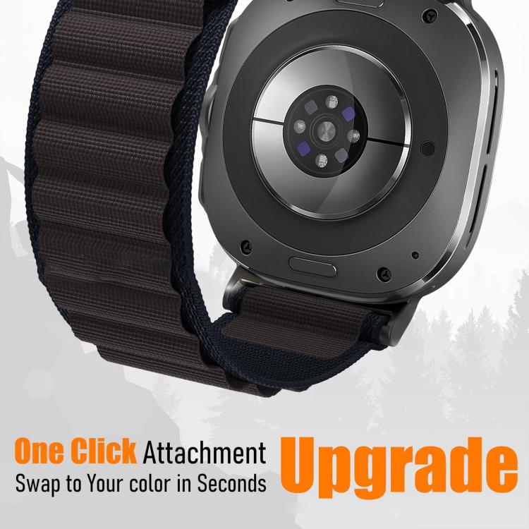 For Samsung Galaxy Watch Ultra 47mm / Ultra 2025 xDfind Black Buckle Loop Nylon Watch Band