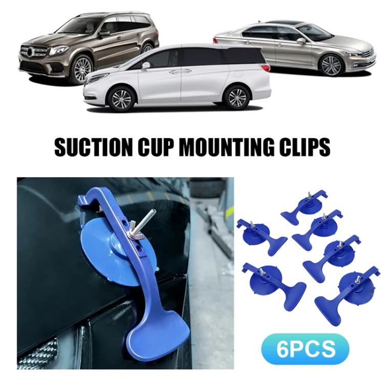 6pcs/Pack Non-marking Suction Clamp Set for Car Glass Windshield Repair - Blue