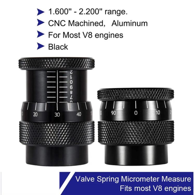 1.600-2.200 inch Valve Spring Height Micrometer Gauge for V8 Engines - Black
