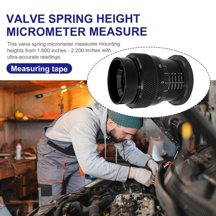 1.600-2.200 inch Valve Spring Height Micrometer Gauge for V8 Engines - Black