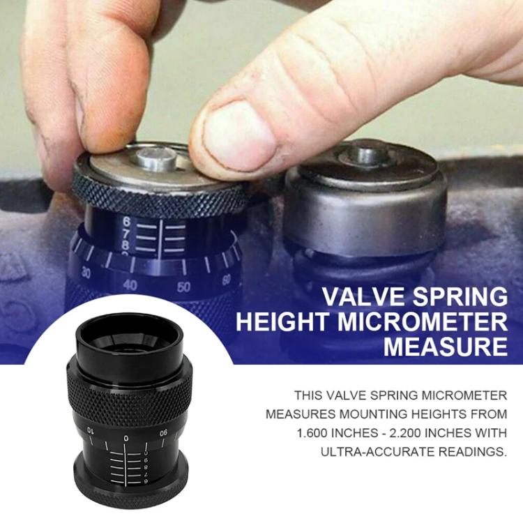 1.600-2.200 inch Valve Spring Height Micrometer Gauge for V8 Engines - Black
