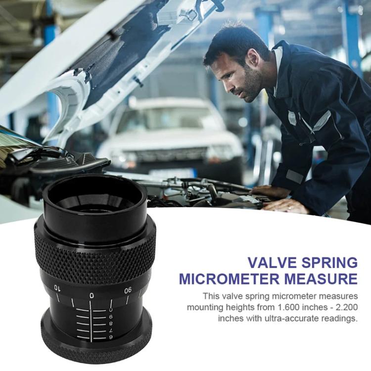 1.600-2.200 inch Valve Spring Height Micrometer Gauge for V8 Engines - Black