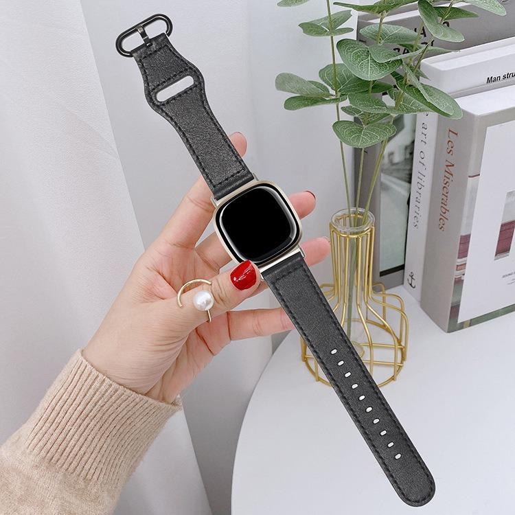For Fitbit Versa 3 / 4 / Sense 2 Classic Buckle Genuine Leather Watch Band