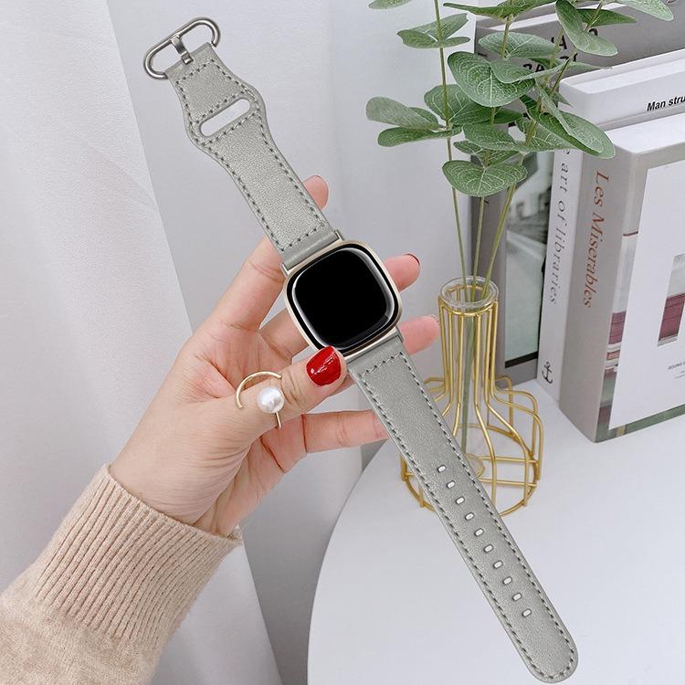 For Fitbit Versa 3 / 4 / Sense 2 Classic Buckle Genuine Leather Watch Band