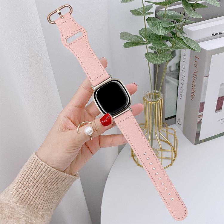 For Fitbit Versa 3 / 4 / Sense 2 Classic Buckle Genuine Leather Watch Band