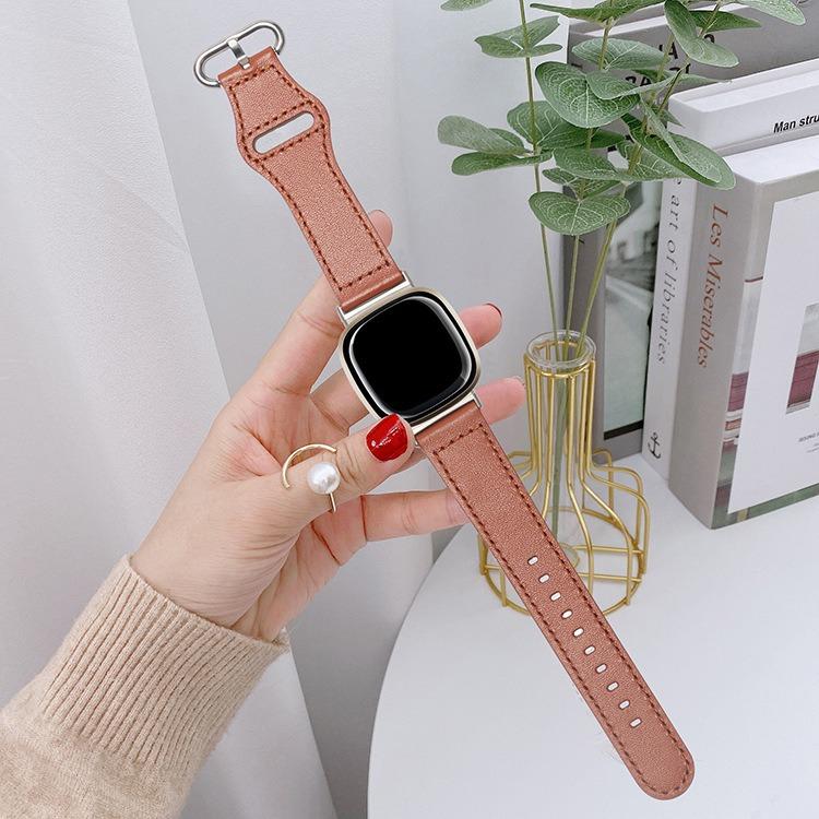 For Fitbit Versa 3 / 4 / Sense 2 Classic Buckle Genuine Leather Watch Band