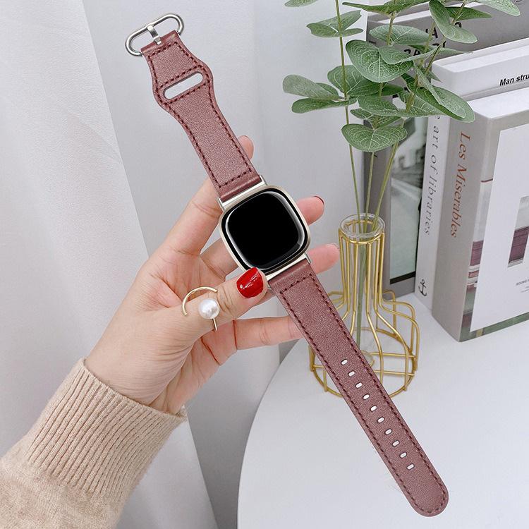For Fitbit Versa 3 / 4 / Sense 2 Classic Buckle Genuine Leather Watch Band