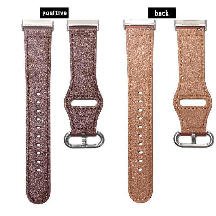 For Fitbit Versa 3 / 4 / Sense 2 Classic Buckle Genuine Leather Watch Band