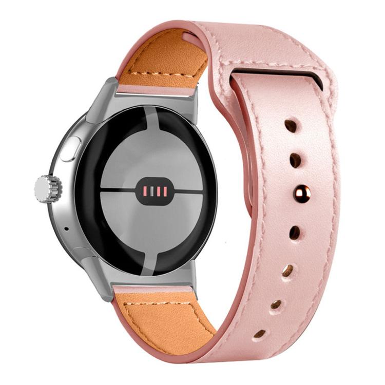 For Google Pixel Watch 4 / 3 45mm Reverse Buckle Genuine Leather Watch Band
