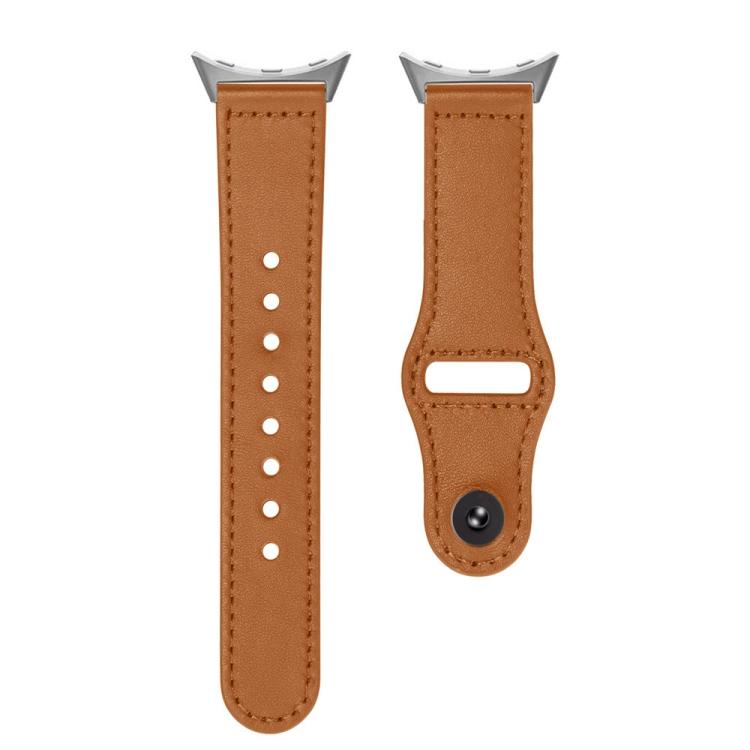 For Google Pixel Watch 4 / 3 45mm Reverse Buckle Genuine Leather Watch Band