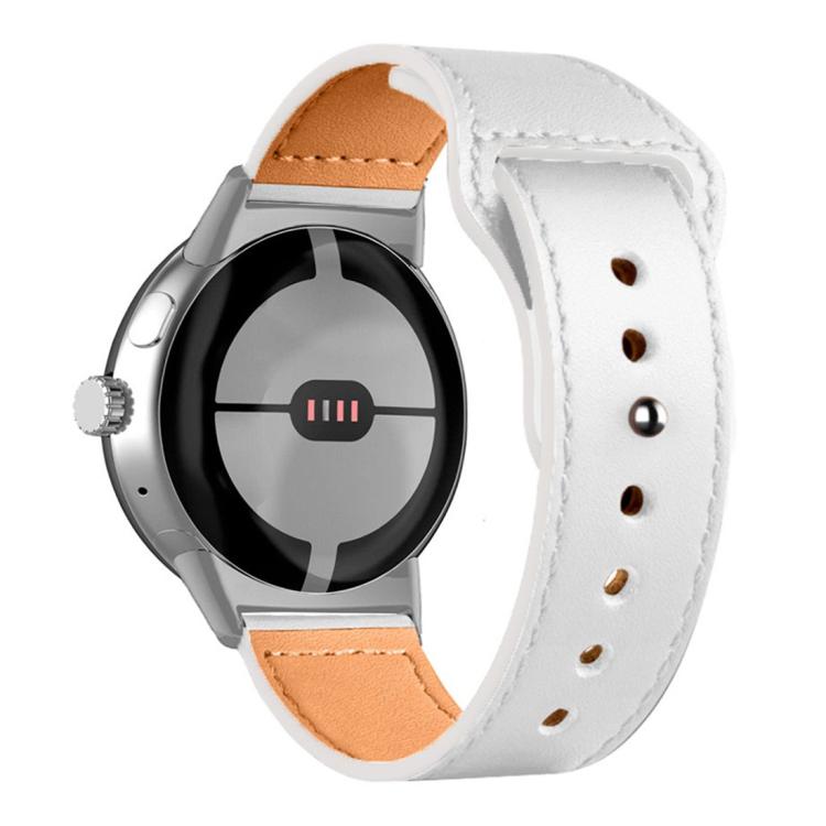 For Google Pixel Watch 4 / 3 45mm Reverse Buckle Genuine Leather Watch Band