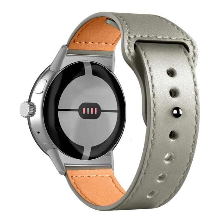 For Google Pixel Watch 4 / 3 45mm Reverse Buckle Genuine Leather Watch Band