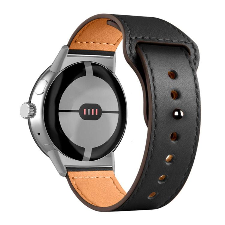 For Google Pixel Watch 4 / 3 / 2 / 1 41mm Reverse Buckle Genuine Leather Watch Band