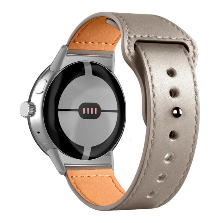 For Google Pixel Watch 4 / 3 / 2 / 1 41mm Reverse Buckle Genuine Leather Watch Band