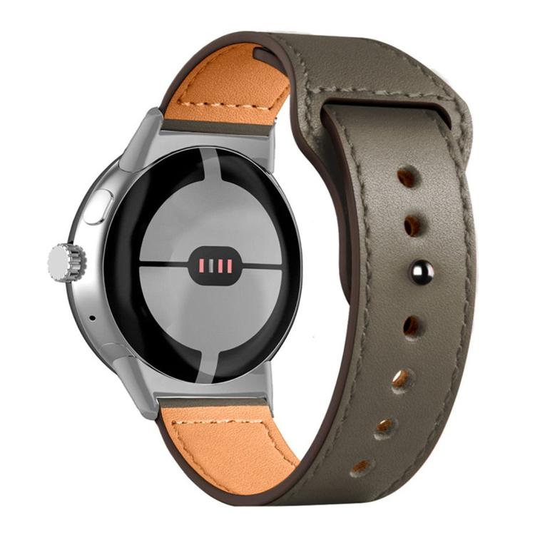 For Google Pixel Watch 4 / 3 / 2 / 1 41mm Reverse Buckle Genuine Leather Watch Band