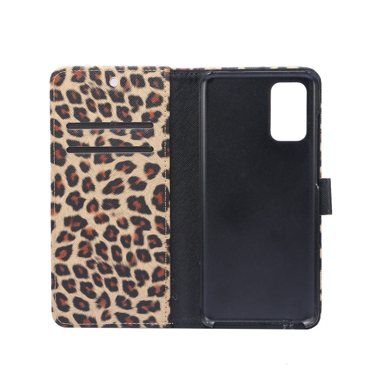 For Samsung Galaxy Note20 Leopard Pattern Horizontal Flip Leather Case with Holder & Card Slots