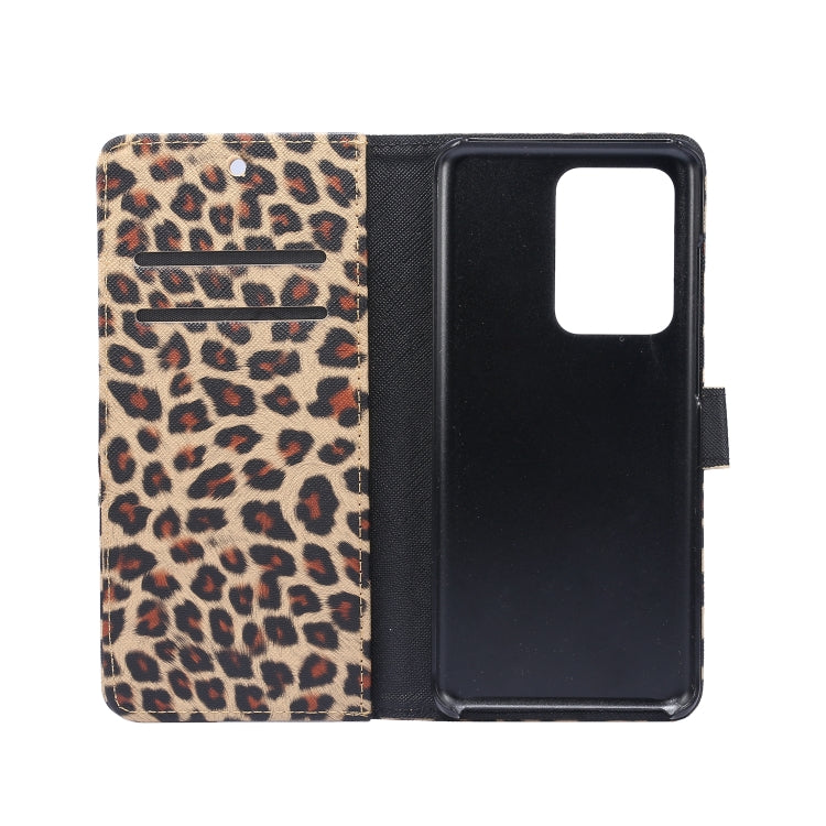 For Samsung Galaxy Note20 Ultra Leopard Pattern Horizontal Flip Leather Case with Holder & Card Slots