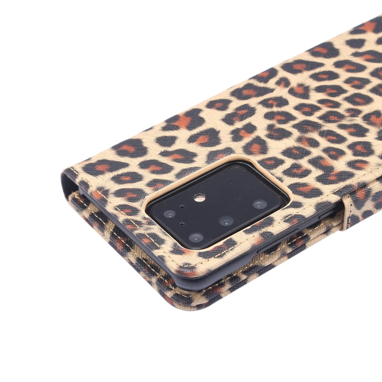 For Samsung Galaxy Note20 Ultra Leopard Pattern Horizontal Flip Leather Case with Holder & Card Slots