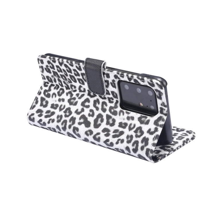 For Samsung Galaxy Note20 Ultra Leopard Pattern Horizontal Flip Leather Case with Holder & Card Slots