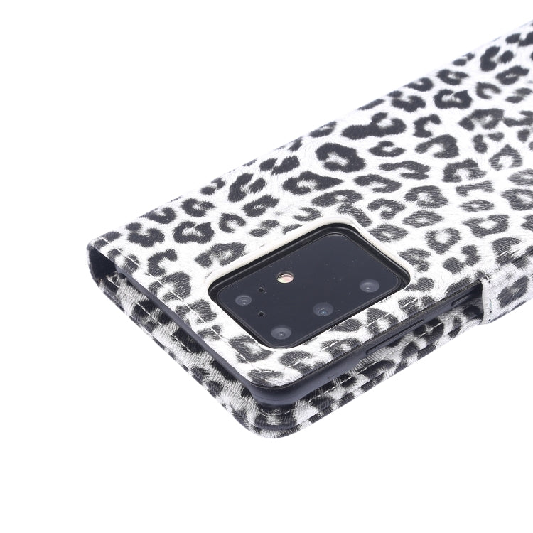 For Samsung Galaxy Note20 Ultra Leopard Pattern Horizontal Flip Leather Case with Holder & Card Slots