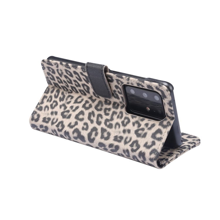 For Samsung Galaxy Note20 Ultra Leopard Pattern Horizontal Flip Leather Case with Holder & Card Slots