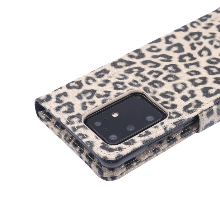 For Samsung Galaxy Note20 Ultra Leopard Pattern Horizontal Flip Leather Case with Holder & Card Slots